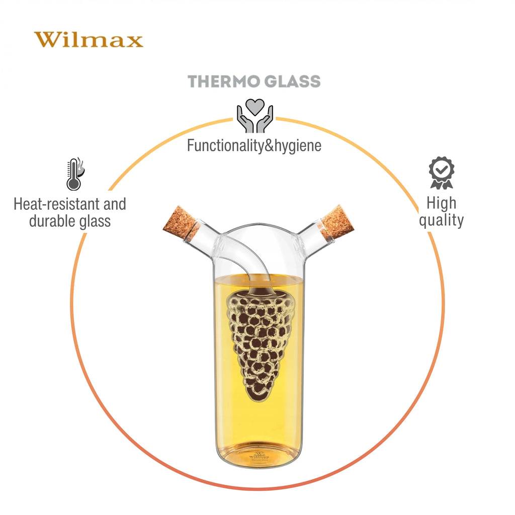 Wilmax Öl- und Essigflasche 250/50 ml Transparent aus Glas