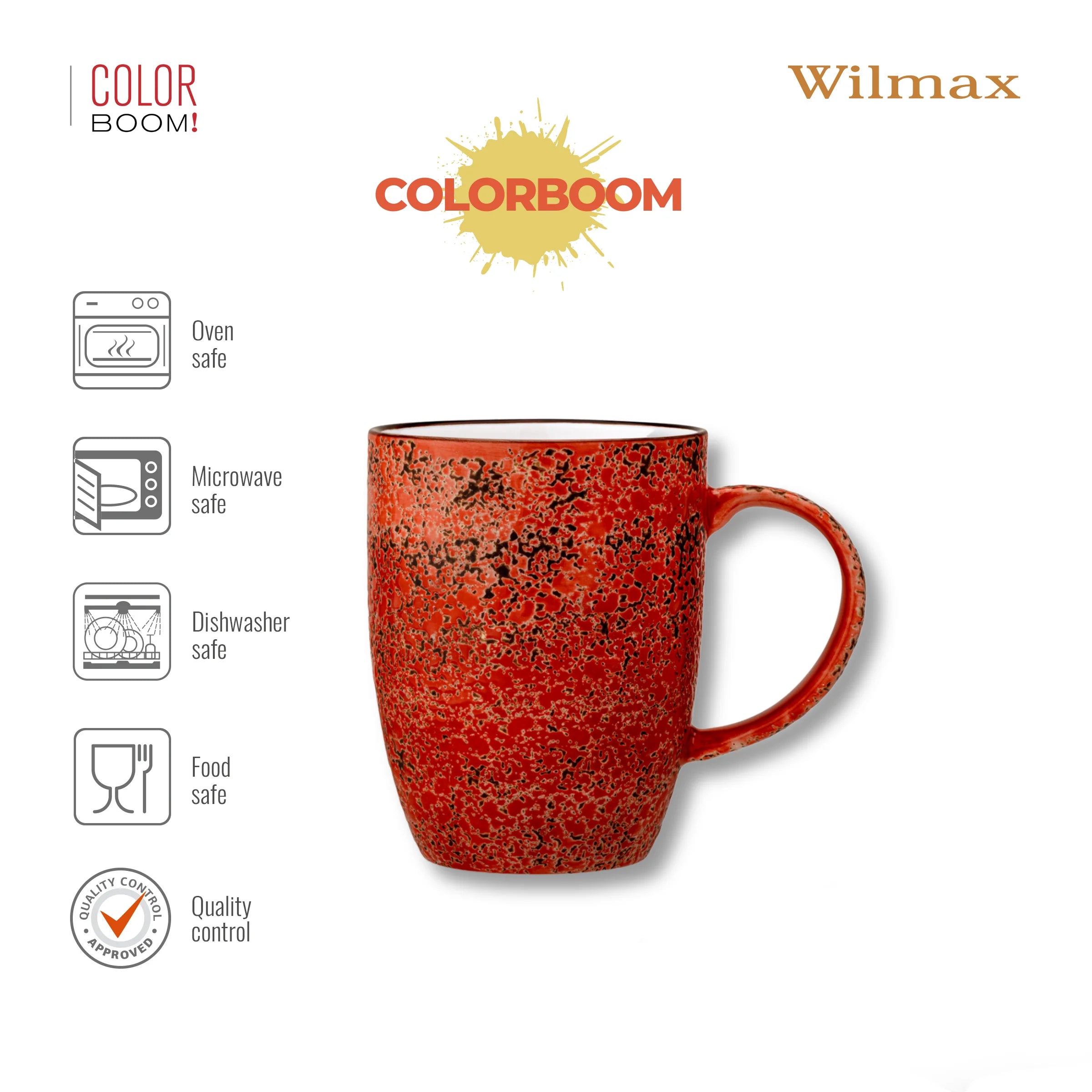 Wilmax Becher 460 ml Rot aus Porzellan