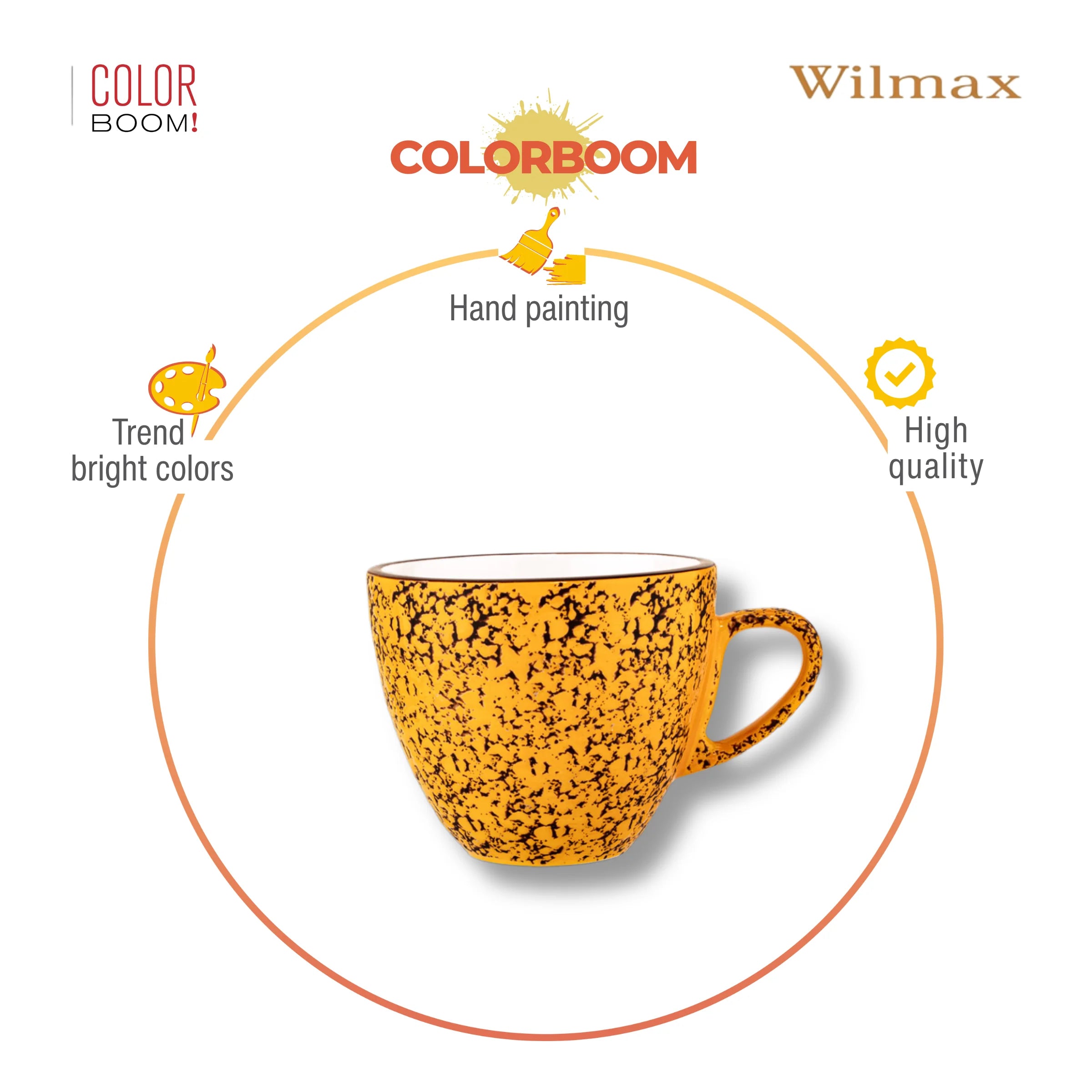Wilmax Tasse 300 ml Gelb aus Porzellan