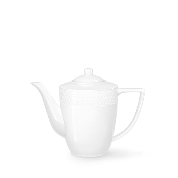 Wilmax Kaffee- und Teekanne mit integriertem Ausgusssieb mit integriertem Ausgusssieb 750 ml Weiß aus Porzellan