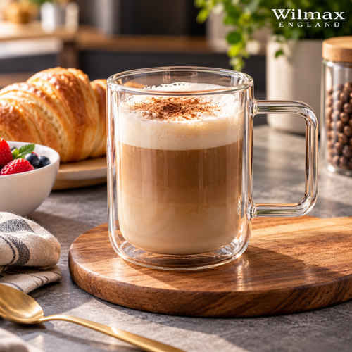 Wilmax Doppelwandiger Becher 400 ml 4er-Set Transparent