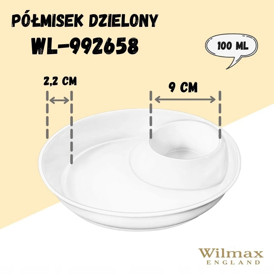 Wilmax Servierplatte 25,5 cm Weiß aus Porzellan