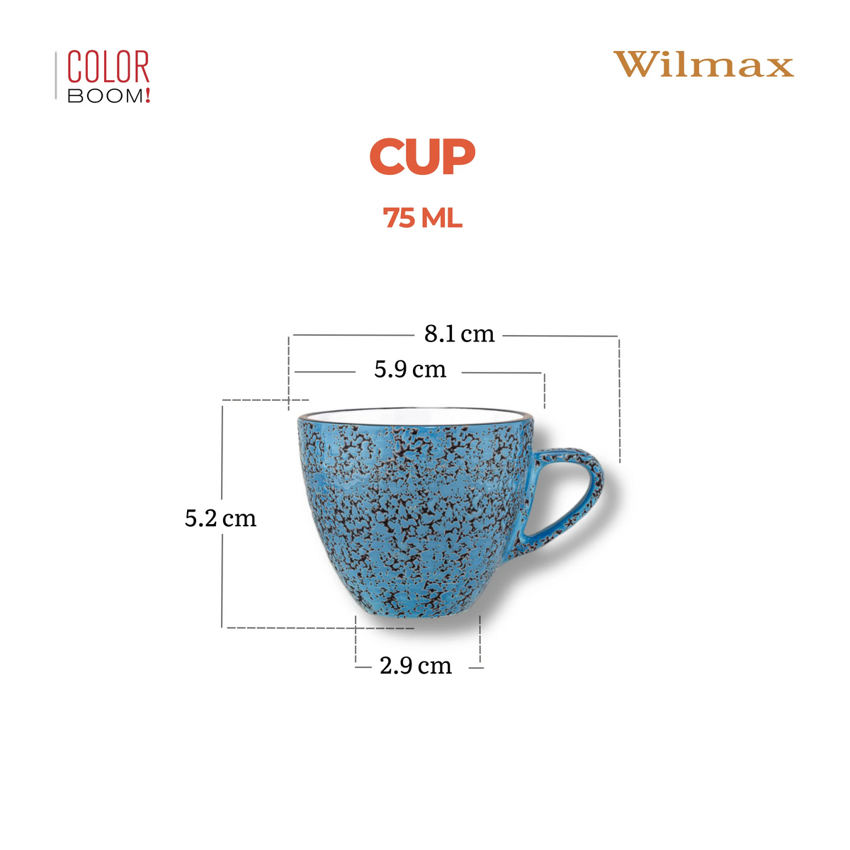 Wilmax Espressotasse 75 ml Blau aus Porzellan