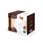 Wilmax Kaffee- und Teekanne mit integriertem Ausgusssieb mit integriertem Ausgusssieb 750 ml Weiß aus Porzellan