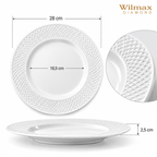 Wilmax Teller 28 cm 2er-Set Weiß aus Porzellan