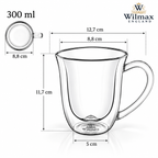 Wilmax Doppelwandiger Becher 300 ml 2er-Set Transparent