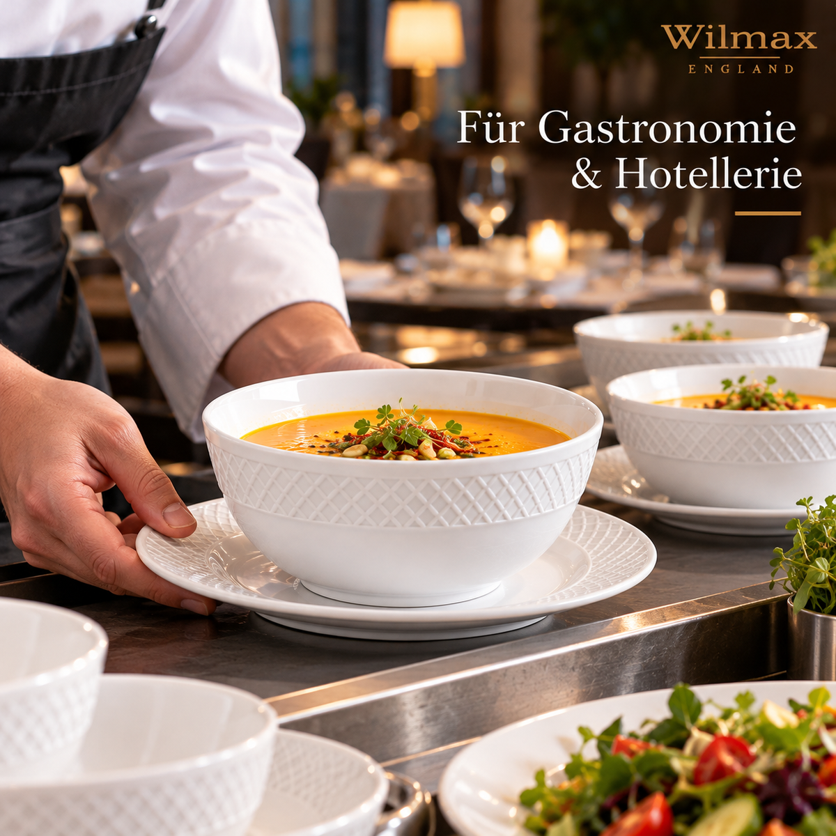 Wilmax Schale 12 cm 380 ml Weiß aus Porzellan