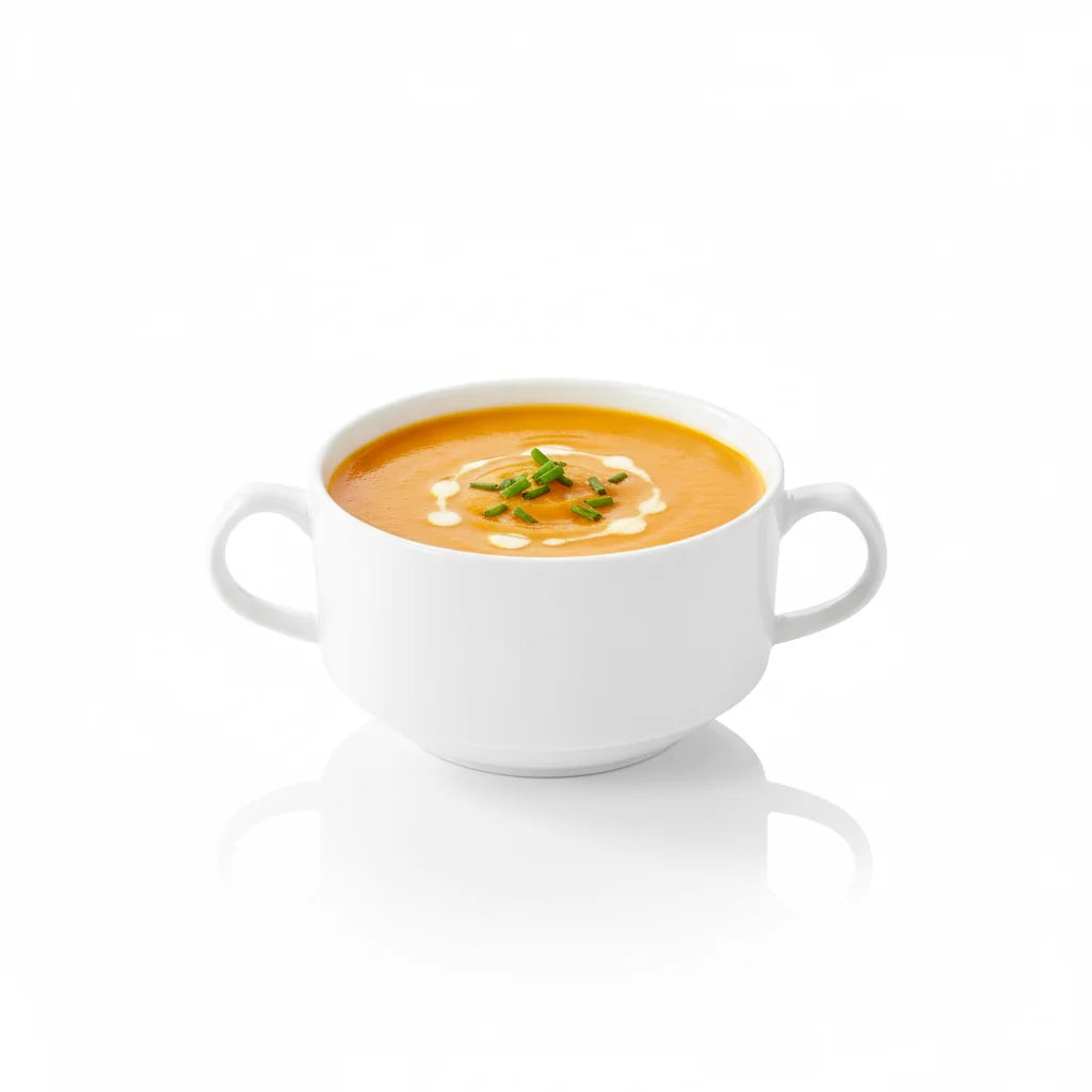 Wilmax Suppentasse 350 ml 4er-Set Weiß aus Porzellan