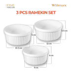 Wilmax Ramekin 3-teilig Weiß aus Porzellan