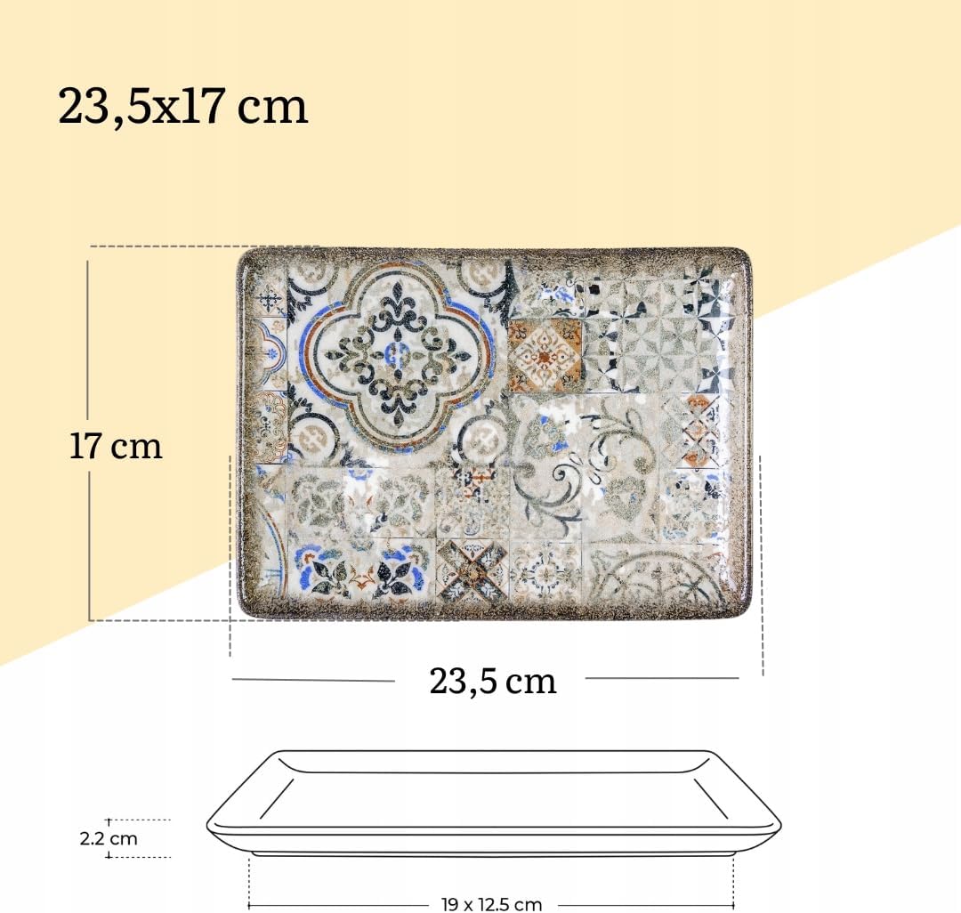 Wilmax Servierplatte 23,5 × 17 cm 2er-Set Mehrfarbig aus Porzellan
