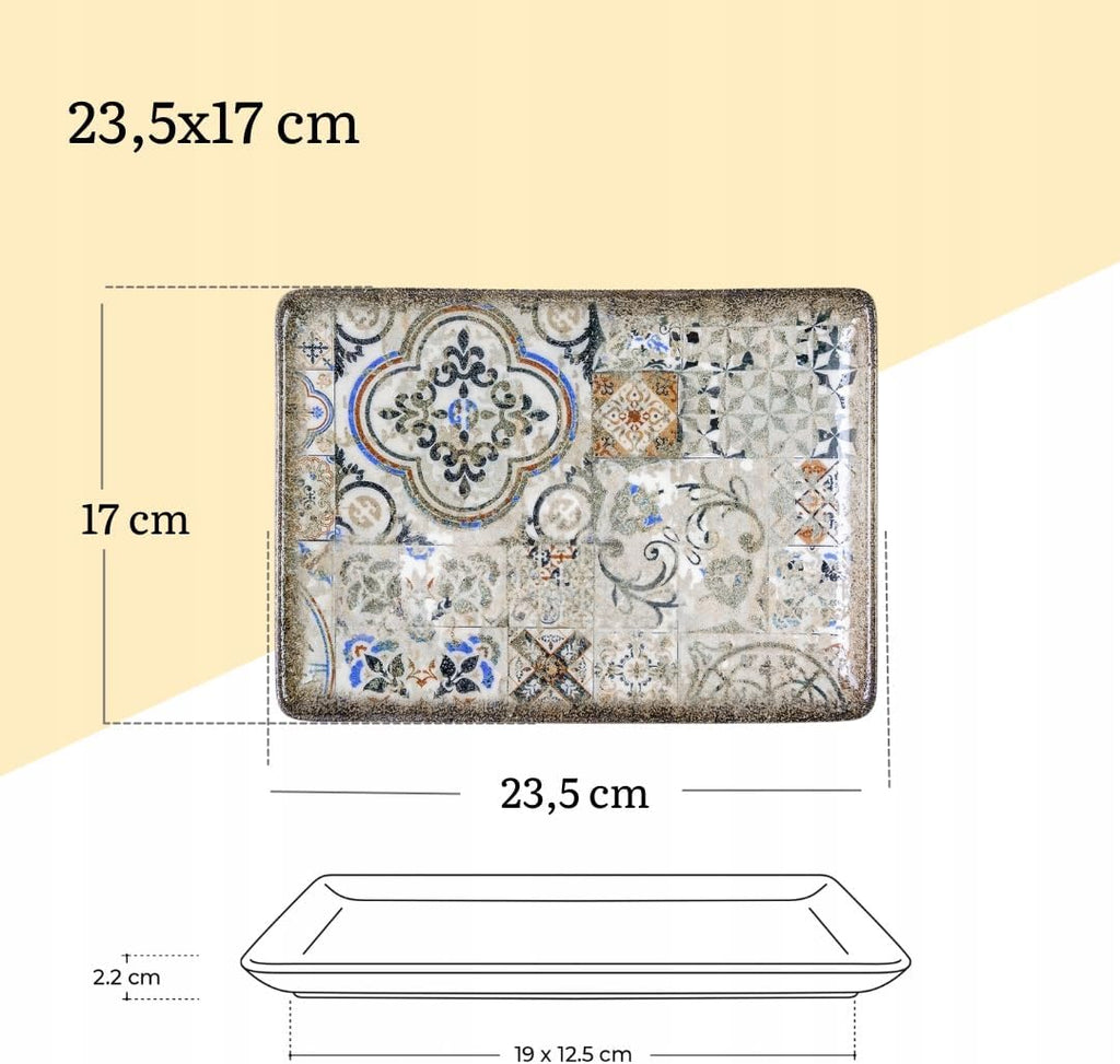 Wilmax Servierplatte 23,5 × 17 cm 2er-Set Mehrfarbig aus Porzellan