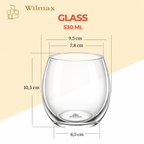 Wilmax Thermoglas 530 ml 6er-Set Transparent aus Borosilikatglas
