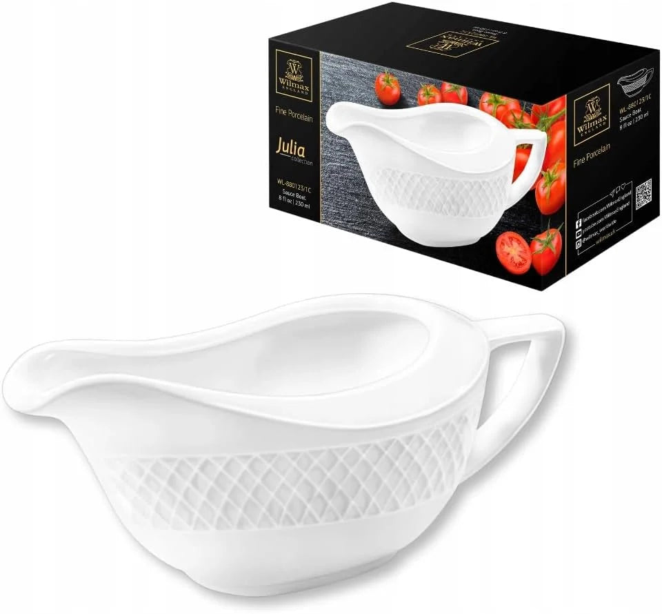 Wilmax Sauciere 230 ml Weiß aus Porzellan