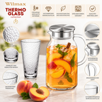 Wilmax Gehämmertes Trinkglas 450 ml 6er-Set Transparent aus Borosilikatglas