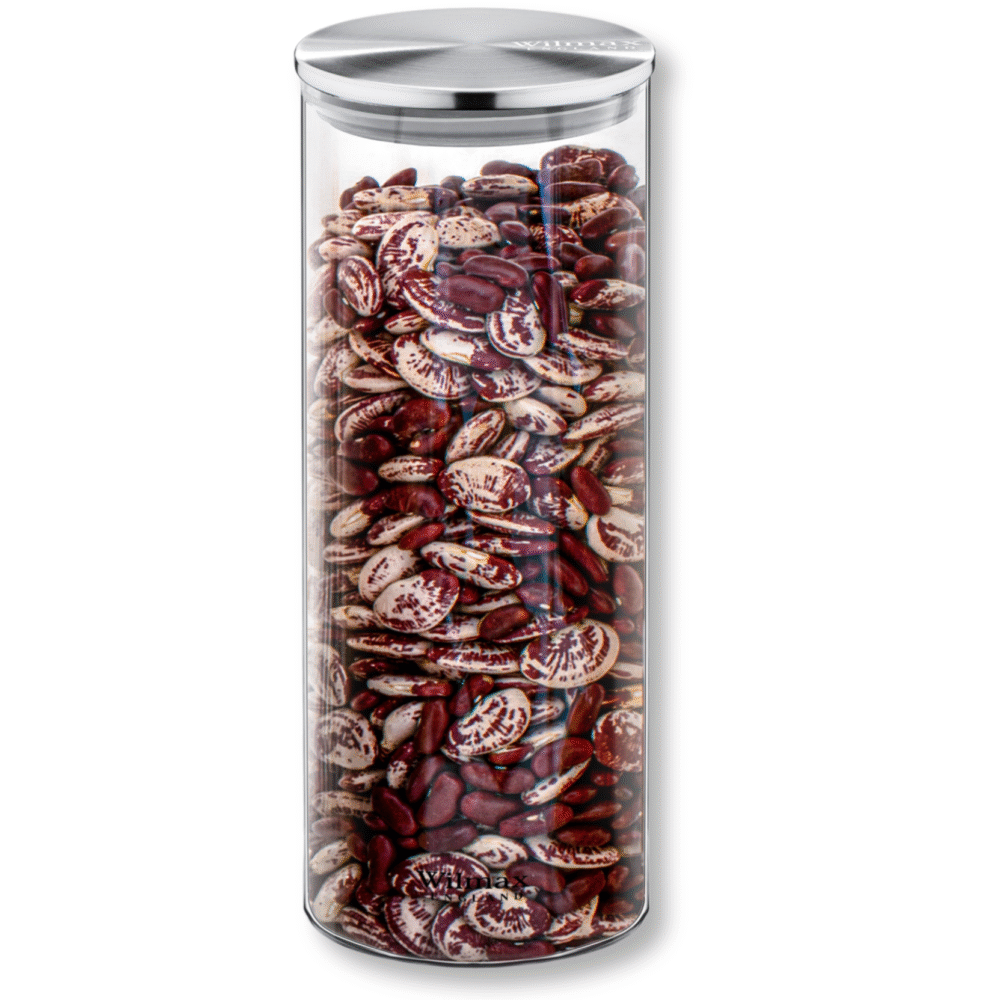 Wilmax Vorratsglas 1600 ml mit Edelstahl Deckel Transparent WL-888518/A
