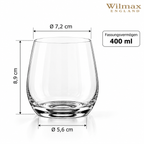 Wilmax Whiskyglas 400 ml 2er-Set Transparent aus Wilmax Crystalline-Serie