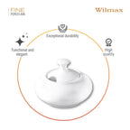 Wilmax Zuckerdose mit Deckel 550 ml Weiß aus Porzellan