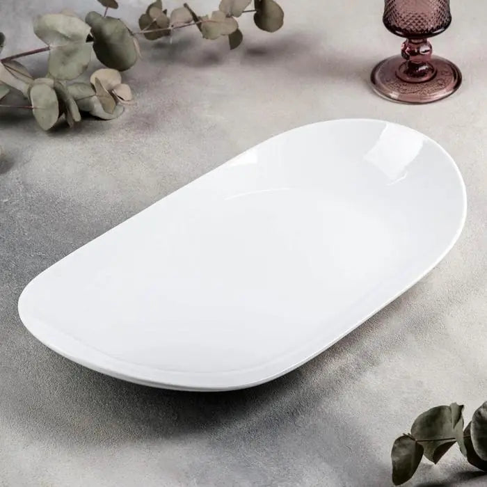 Wilmax Servierplatte 33 × 18,5 cm Weiß aus Porzellan