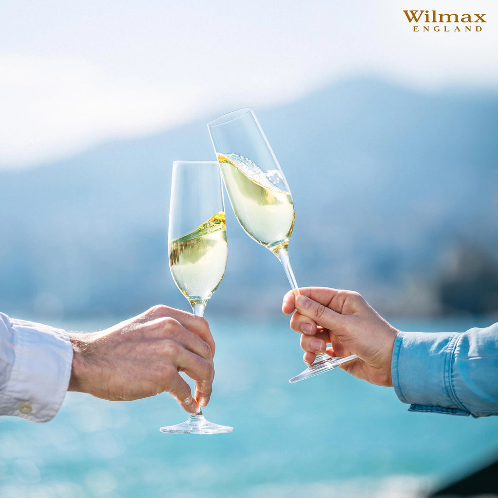 Wilmax Champagnerflöte 260 ml Kristallglas Transparent 2er Set WL-888048/2C