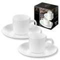 Wilmax Espressotassen mit Untertassen 90 ml 2er-Set Weiß aus Porzellan
