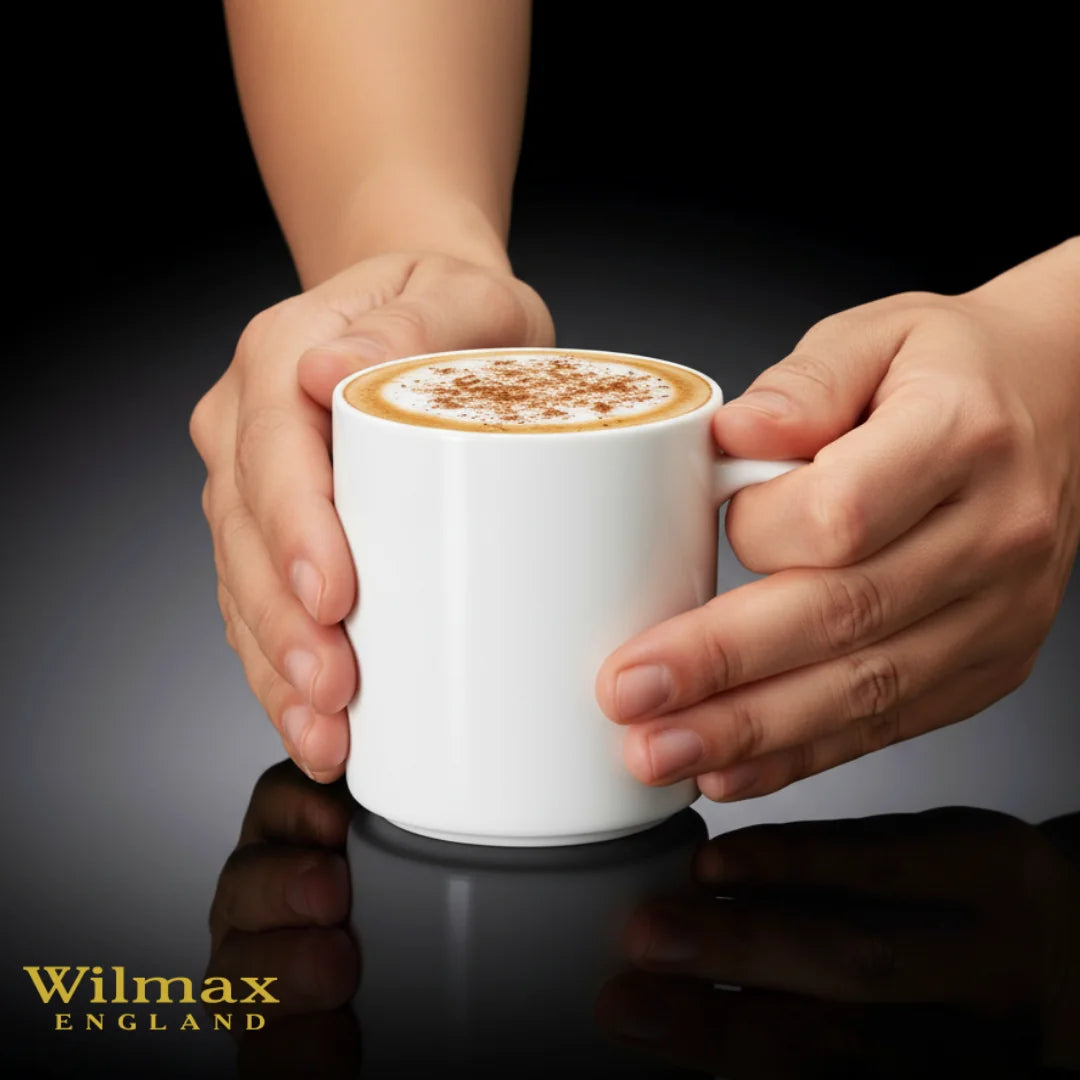 Wilmax Becher 320 ml Weiß aus Porzellan