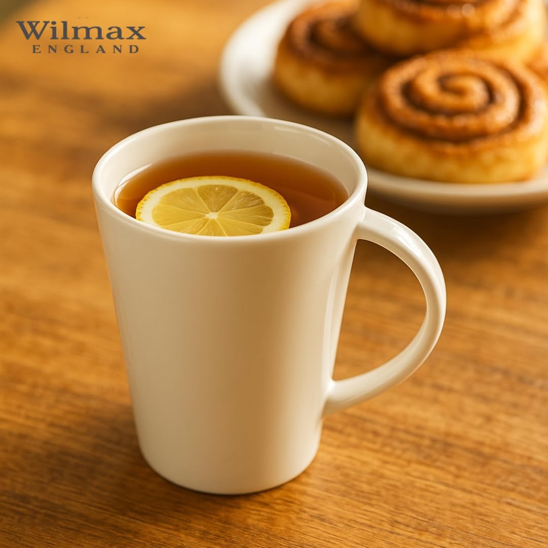 Wilmax Tasse 380 ml 4er-Set Weiß aus Porzellan