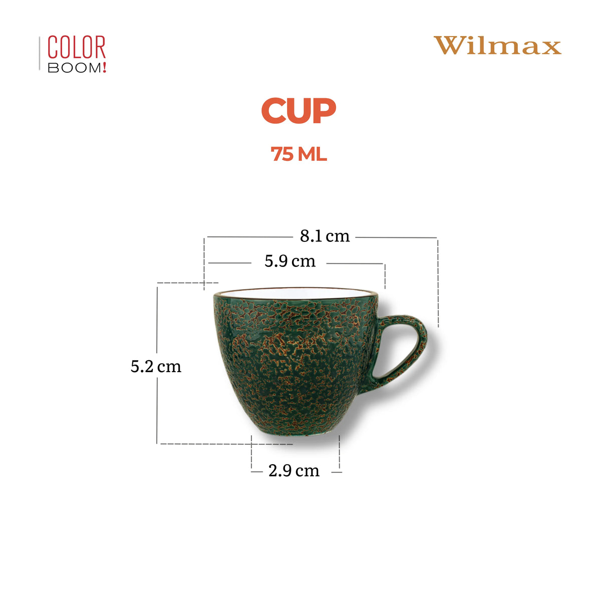 Wilmax Tasse 75 ml Grün aus Porzellan