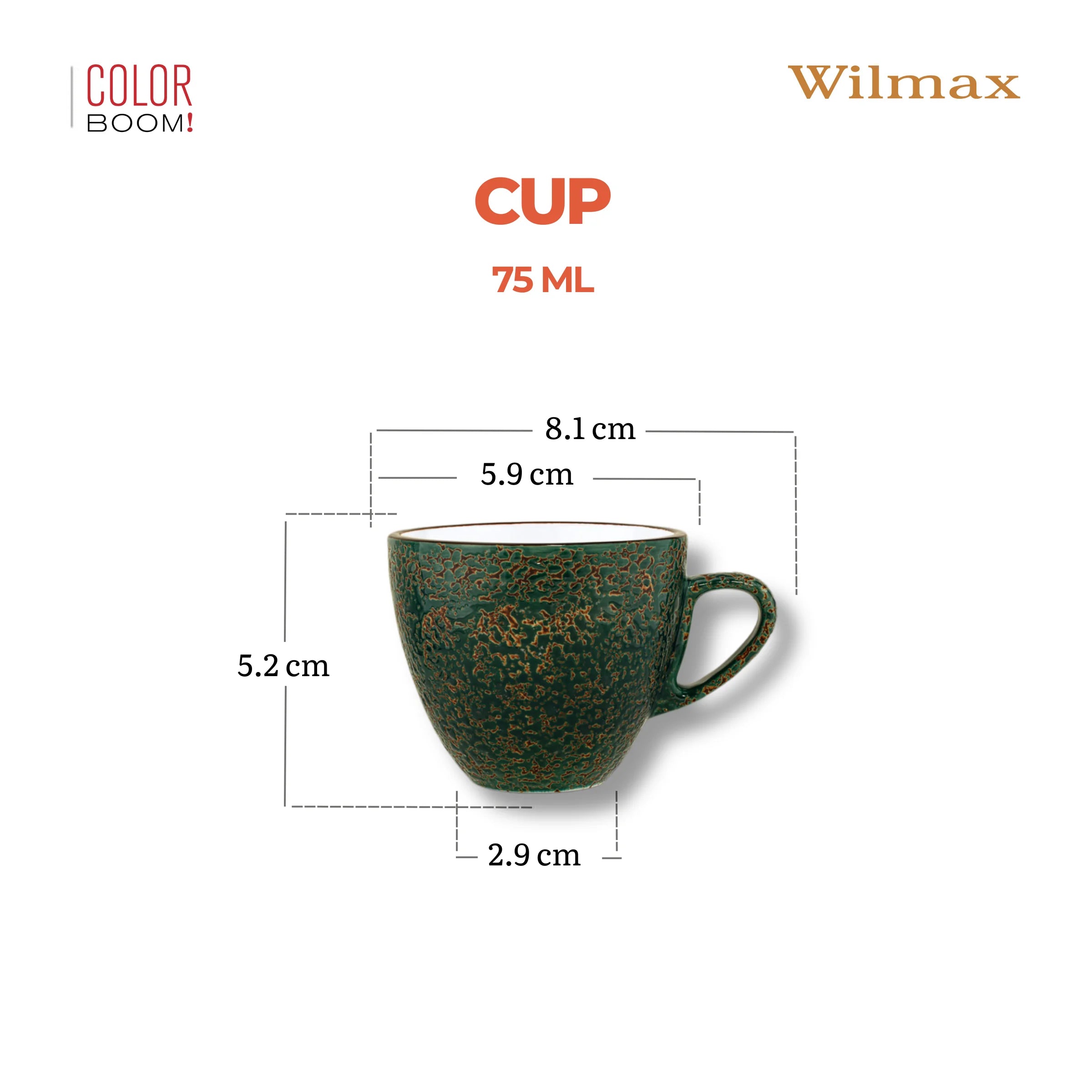 Wilmax Tasse 75 ml Grün aus Porzellan