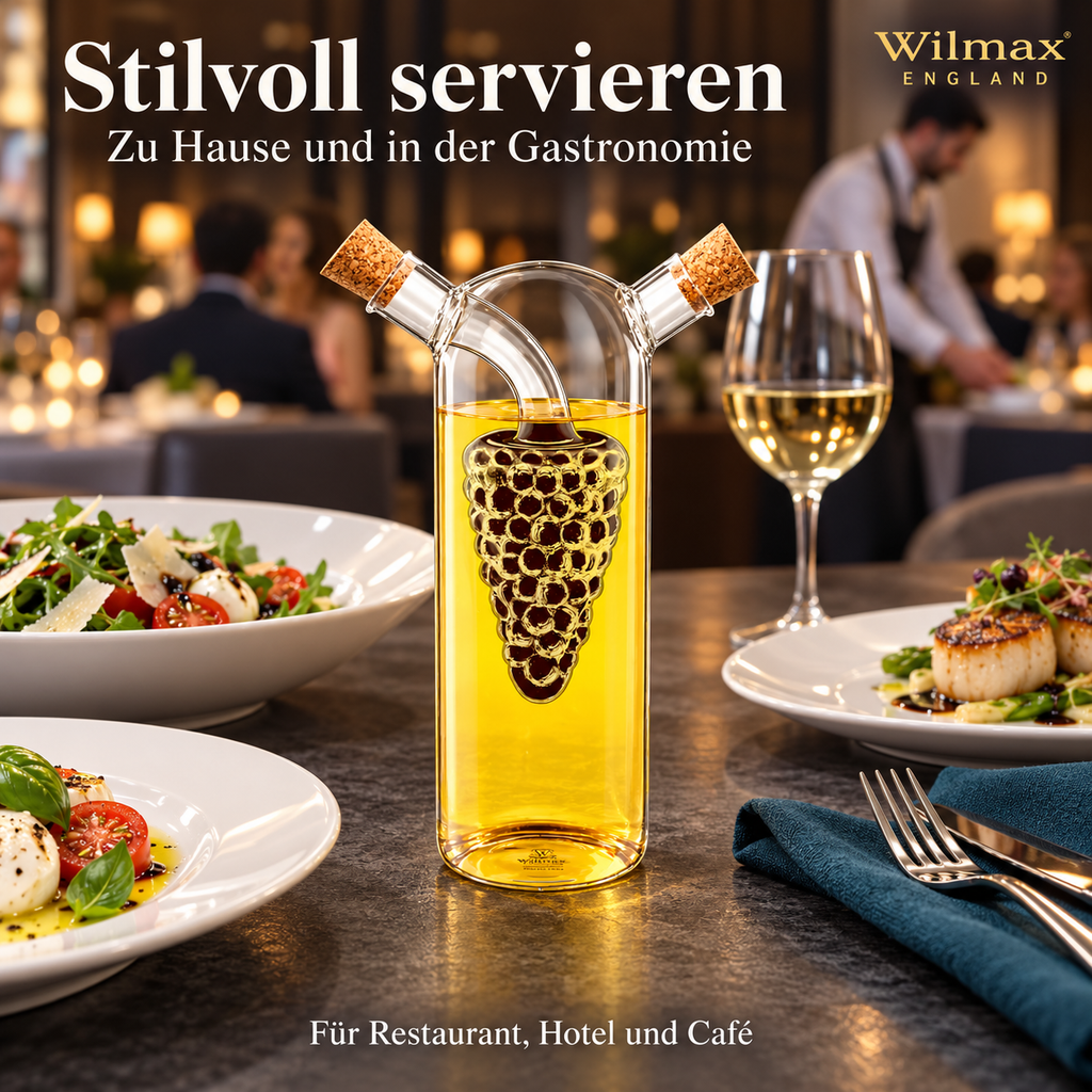 Wilmax Öl- und Essigflasche 250/50 ml Transparent aus Glas
