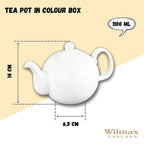 Wilmax Kaffee- und Teekanne mit integriertem Ausgusssieb 1100 ml Weiß aus Porzellan