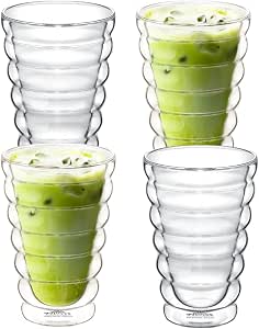 Wilmax Doppelwandiger Thermobecher 250 ml 4er-Set Transparent