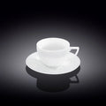 Wilmax Tasse mit Untertasse 240 ml Weiß aus Porzellan