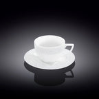 Wilmax Tasse mit Untertasse 240 ml Weiß aus Porzellan