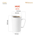 Wilmax Becher 420 ml Weiß aus Porzellan
