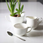 Wilmax Tasse mit Untertasse 240 ml Weiß Porzellan WL-880101404/AB