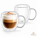 Wilmax Doppelwandiger Glasbecher 400 ml 2er-Set Transparent