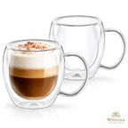 Wilmax Doppelwandiger Glasbecher 400 ml 2er-Set Transparent