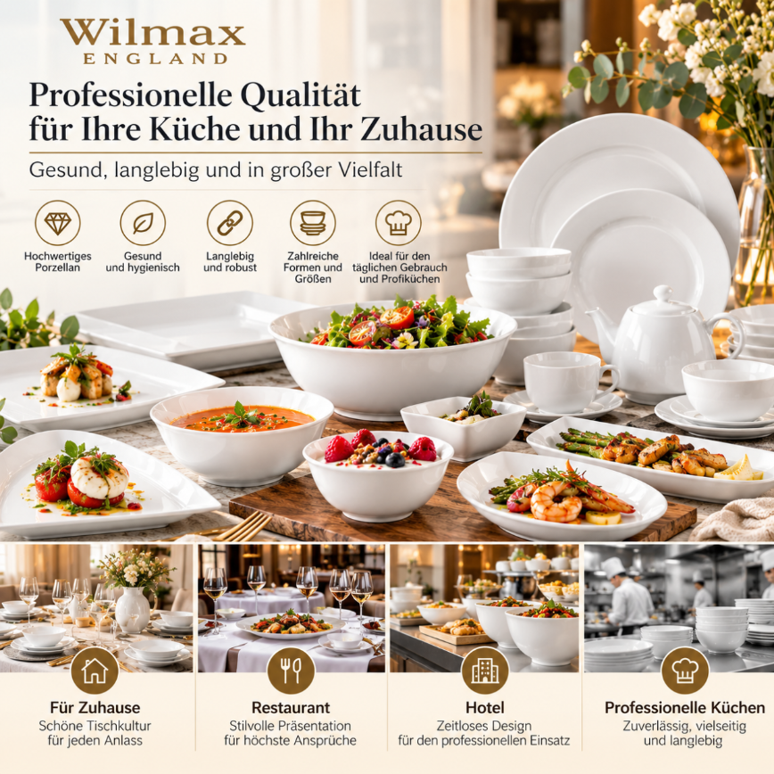 Wilmax Schale 300 ml 11,5 cm Weiß aus Porzellan
