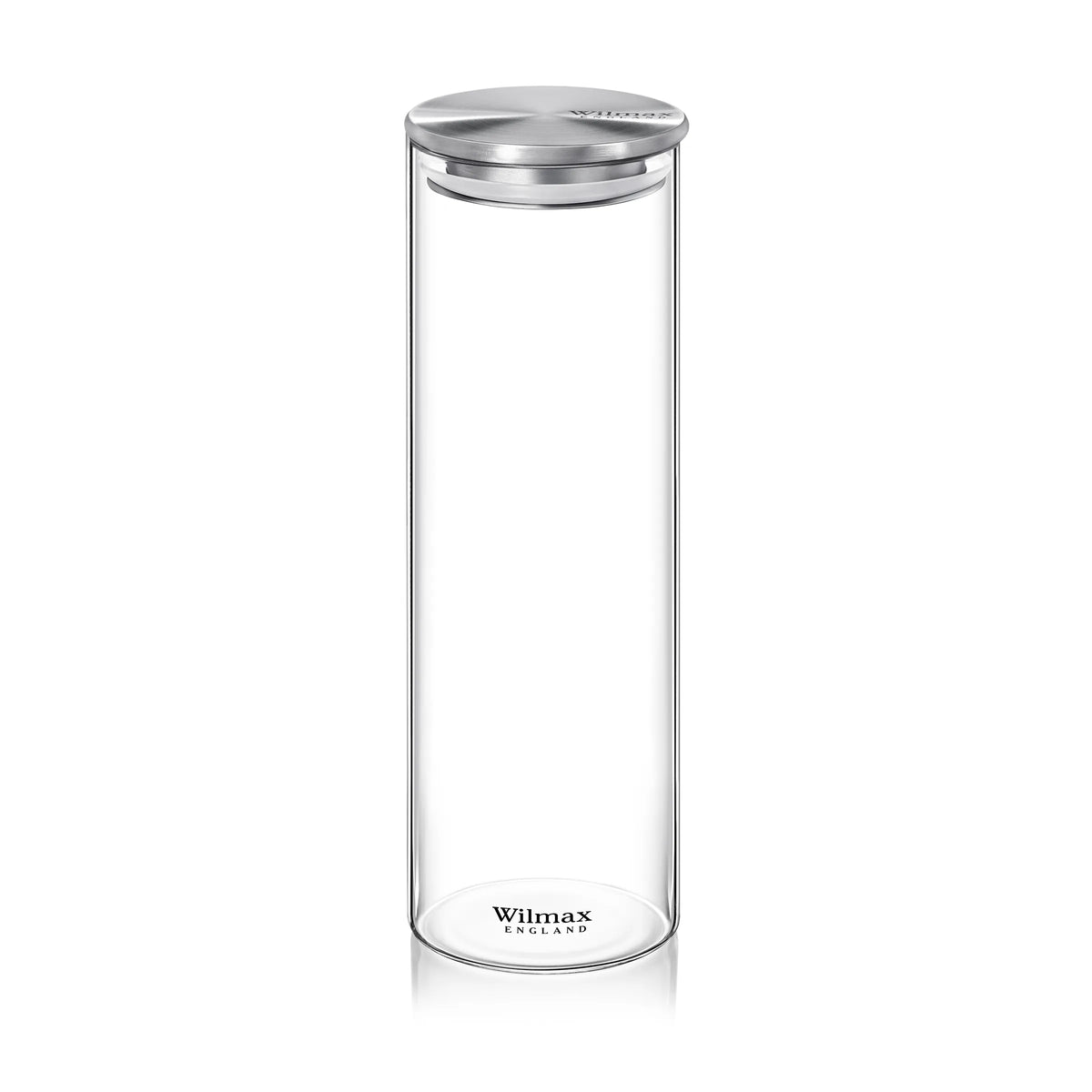 Wilmax Vorratsglas 2000 ml mit Edelstahldeckel 2er-Set Transparent