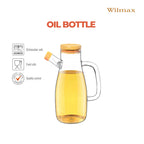 Wilmax Ölflasche 1000 ml mit Filter Transparent aus Glas