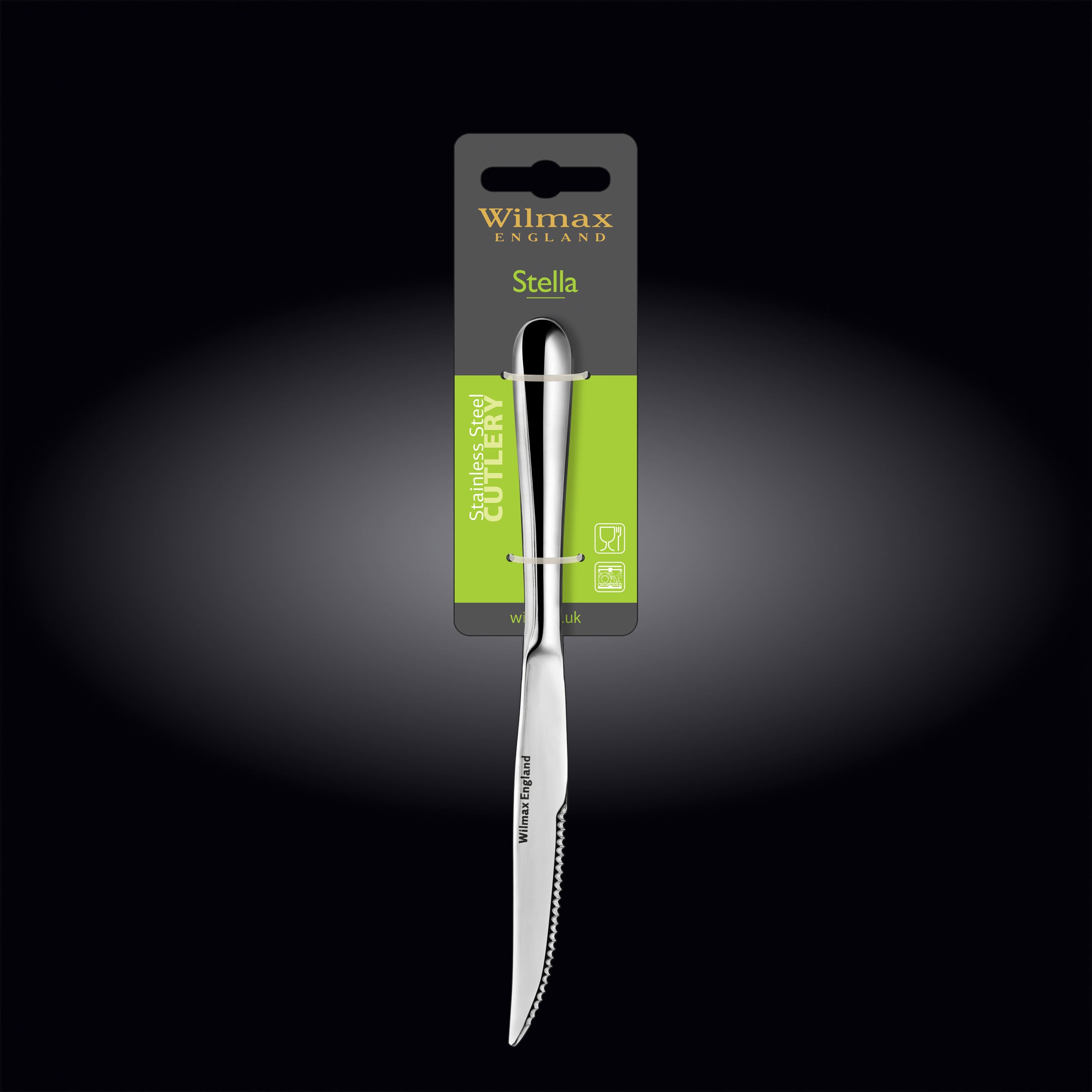 Wilmax Steakmesser 23,5 cm Silber aus Edelstahl