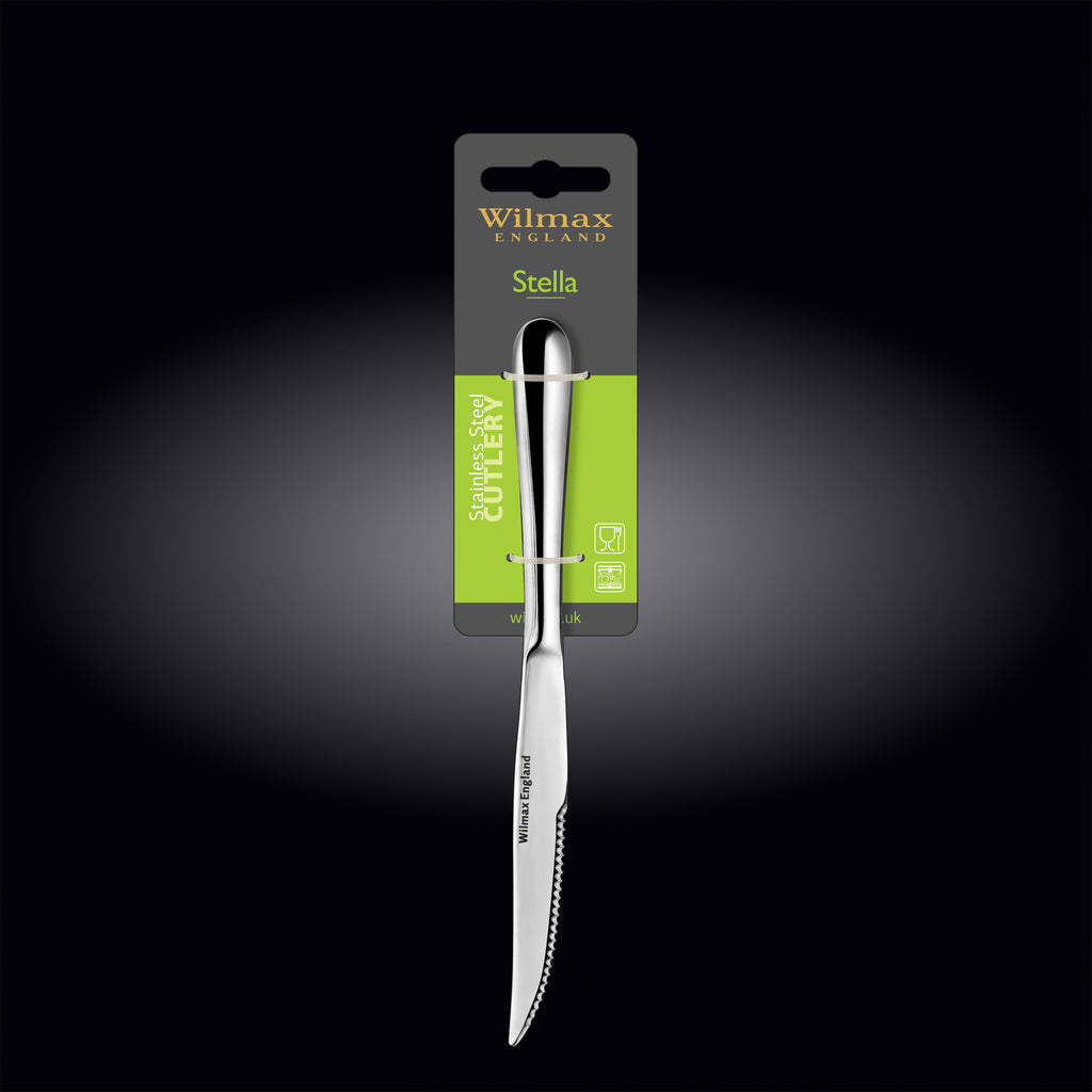 Wilmax Steakmesser 23,5 cm Silber aus Edelstahl