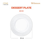 Wilmax Dessertteller Ø 20 cm 2er-Set Weiß aus Porzellan für Kuchen