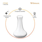 Wilmax Blumenvase Ø 9 cm Höhe 14 cm Weiß aus Porzellan
