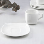Wilmax Tasse mit Untertasse 200 ml Weiß aus Porzellan