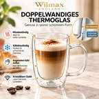 Wilmax Doppelwandige Tasse 250 ml 4er-Set Transparent