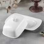 Wilmax Butterdose 19 × 12,5 × 8,5 cm Weiß aus Porzellan