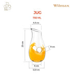 Wilmax Karaffe 750 ml Transparent aus Wilmax Crystalline-Serie