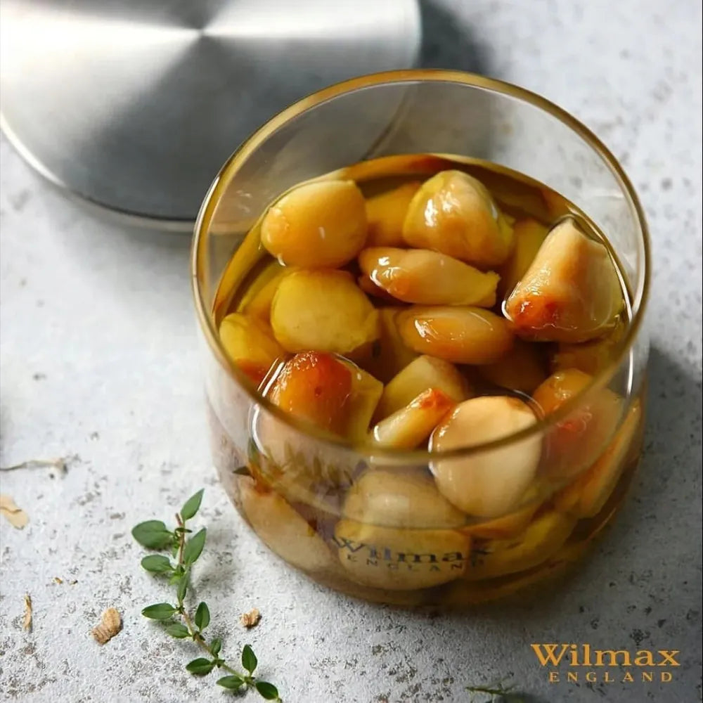 Wilmax Vorratsglas 600 ml mit Edelstahldeckel Transparent