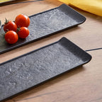 Wilmax Servierplatte 30 × 9,5 cm 2er-Set Schwarz aus Porzellan